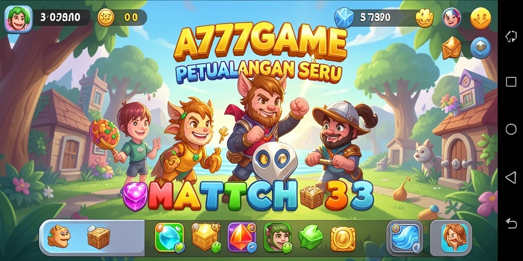 Tangkapan layar A777GAME menunjukkan gameplay yang seru dan penuh warna.