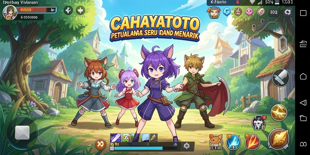 Tangkapan layar utama CAHAYATOTO menampilkan aksi seru dalam dunia Anime.