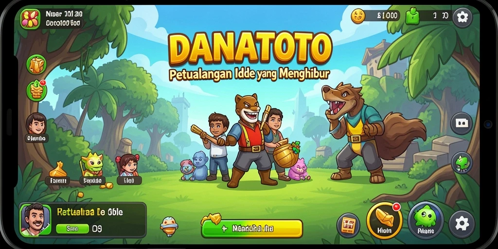 Tampilan gameplay menarik DANATOTO dengan aksi Idle yang seru.