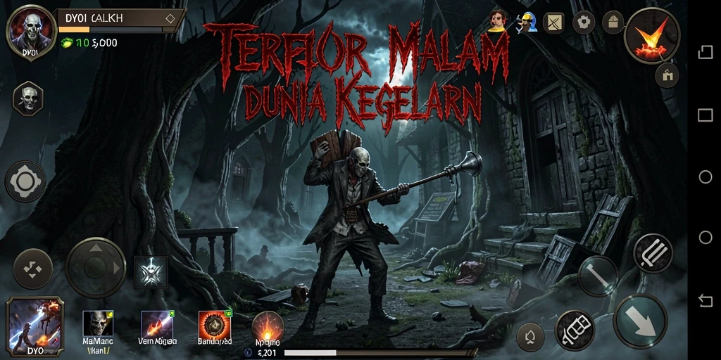 Screenshot DY01 menampilkan gameplay mencekam dengan suasana gelap.