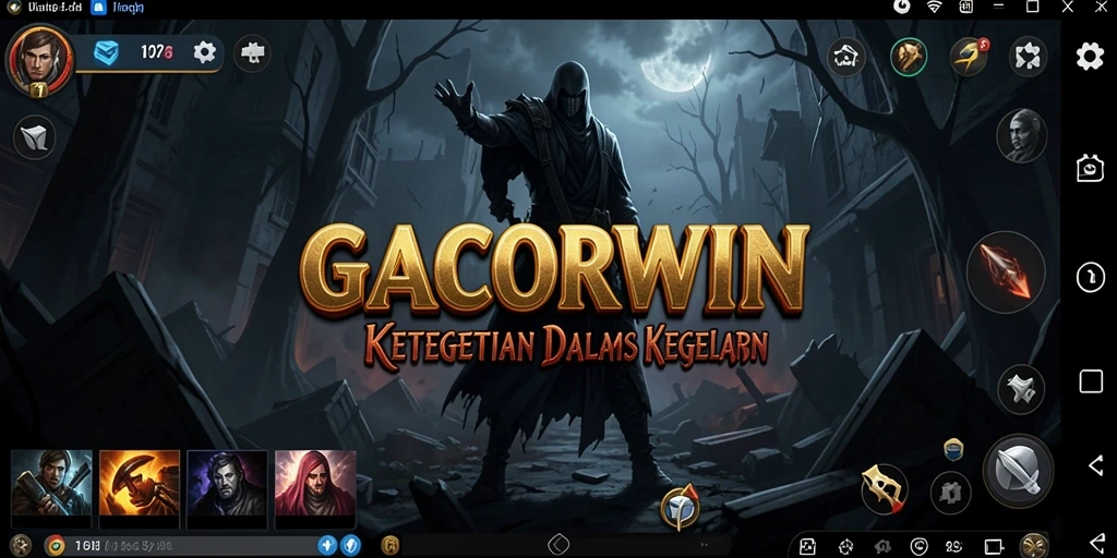 Screenshot gameplay GACORWIN yang menampilkan suasana Horror yang mencekam.