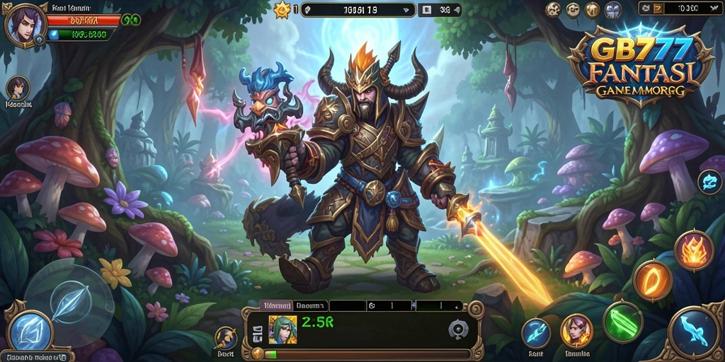 Tangkapan layar utama GB777 menampilkan aksi seru dalam gameplay MMORPG.