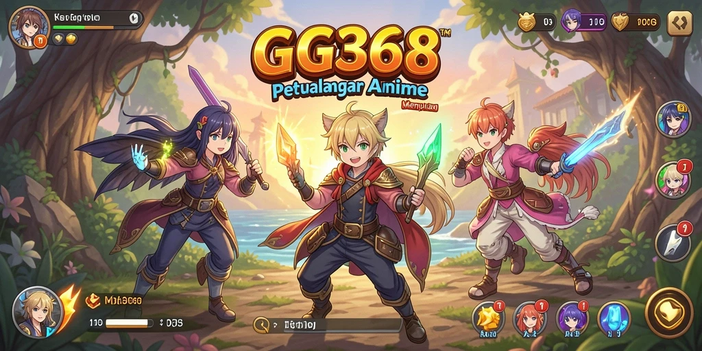 Tangkapan layar gameplay GG368 yang menampilkan aksi menegangkan di dunia anime.