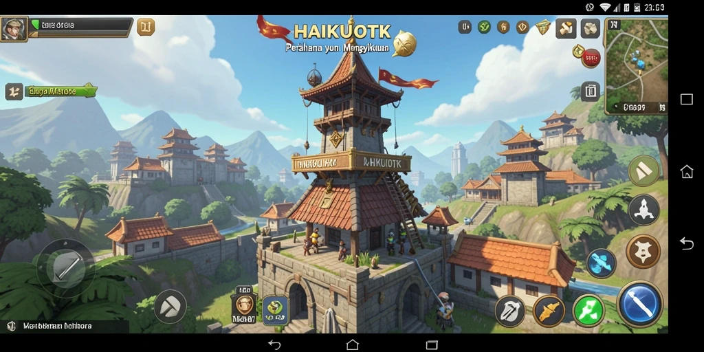 Tampilan menarik dari gameplay HAIKUOTK di genre Tower Defense.