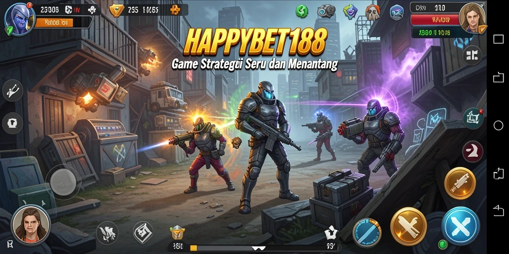 Tampilan aksi mendebarkan dalam gameplay HAPPYBET188.