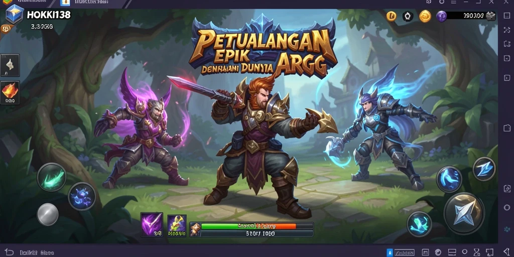 Screenshot HOKI138 menampilkan baku hantam seru dalam arena pertempuran ARPG.