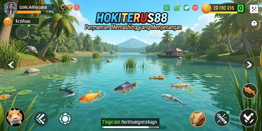 Tampilan gameplay HOKITERUS88 dengan aksi memancing yang seru.