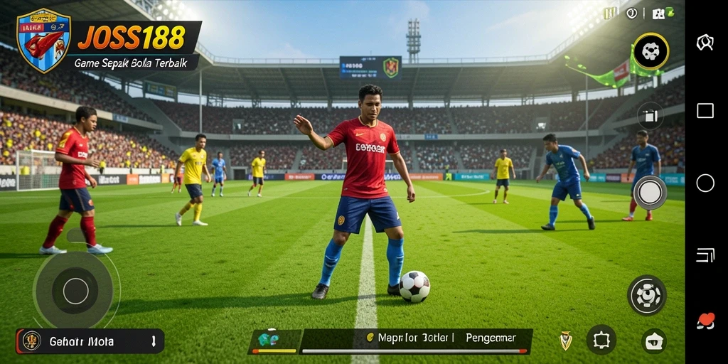 Screenshot gameplay JOSS188 menampilkan aksi sepak bola yang seru dan mendebarkan.