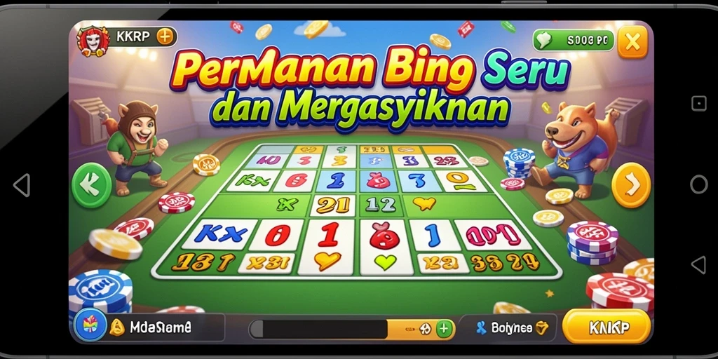 Tampilan antarmuka gameplay Bingo yang menarik dan interaktif.