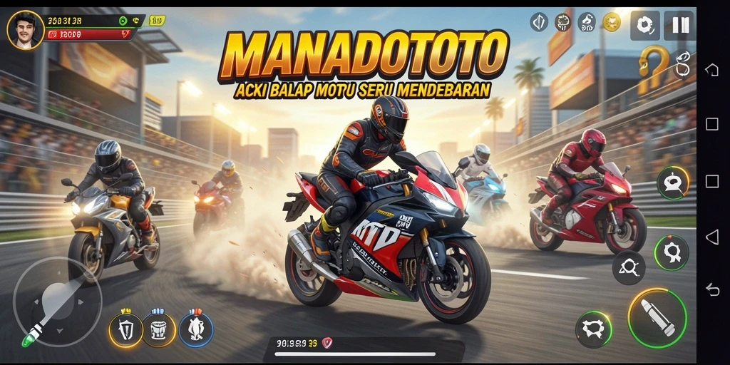 Gameplay balap motor maksimal dengan aksi mendebarkan.