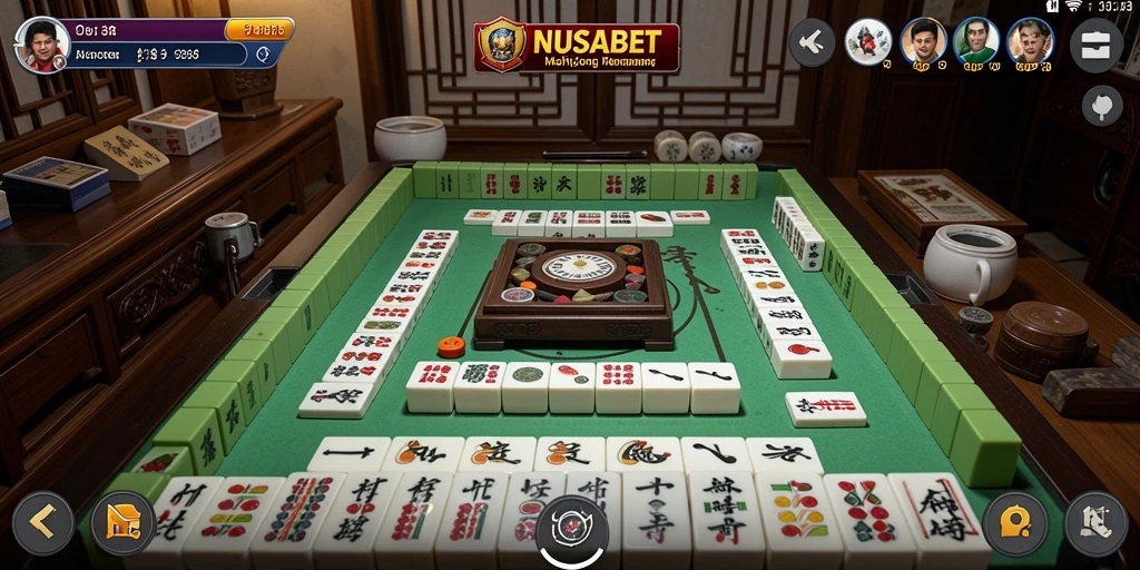 Screenshot menunjukkan gameplay menarik Mahjong di NUSABET.
