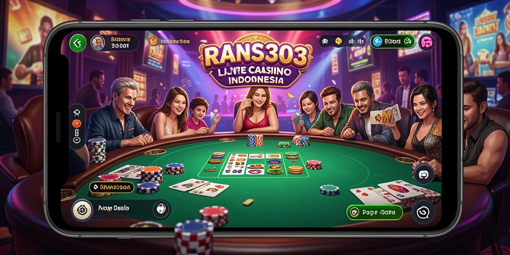 Screenshot RANS303 menunjukkan dealer yang ramah dan gameplay yang menarik di Live Casino.