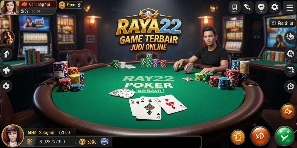 Tampilan permainan Poker yang menegangkan di RAYA22.