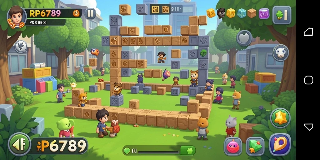 Tampilan gameplay menantang dalam RP6789 yang penuh warna.