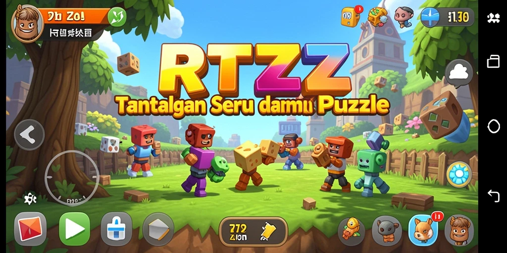 Screenshot gameplay RTZZ menampilkan aksi seru level Puzzle.
