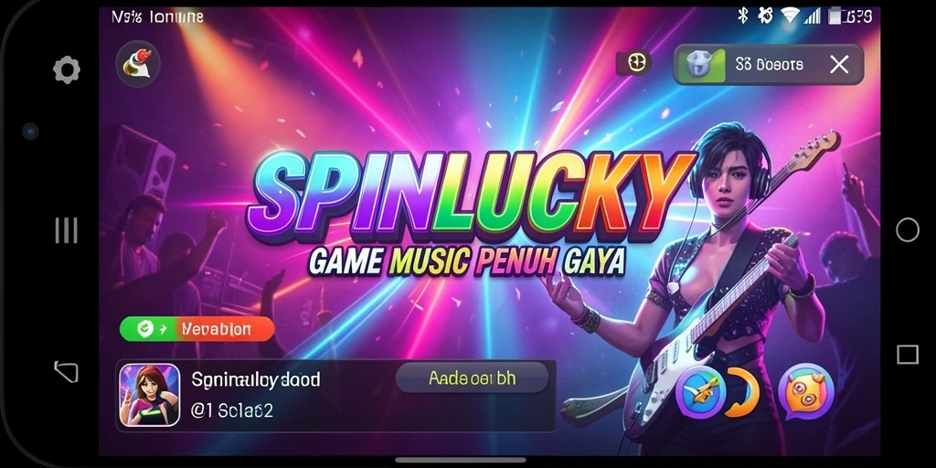 Tampilan gameplay SPINLUCKY dengan lagu-lagu menarik.