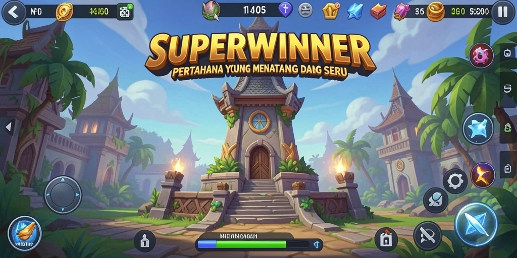 Tangkapan layar dari pertempuran epik dalam Tower Defense.