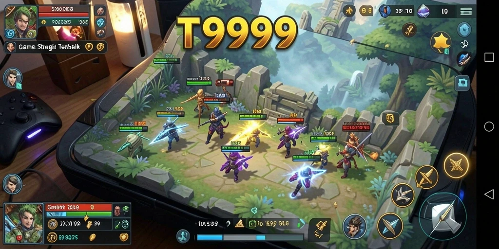 Tampilan menarik dari gameplay T9999 yang penuh strategi.