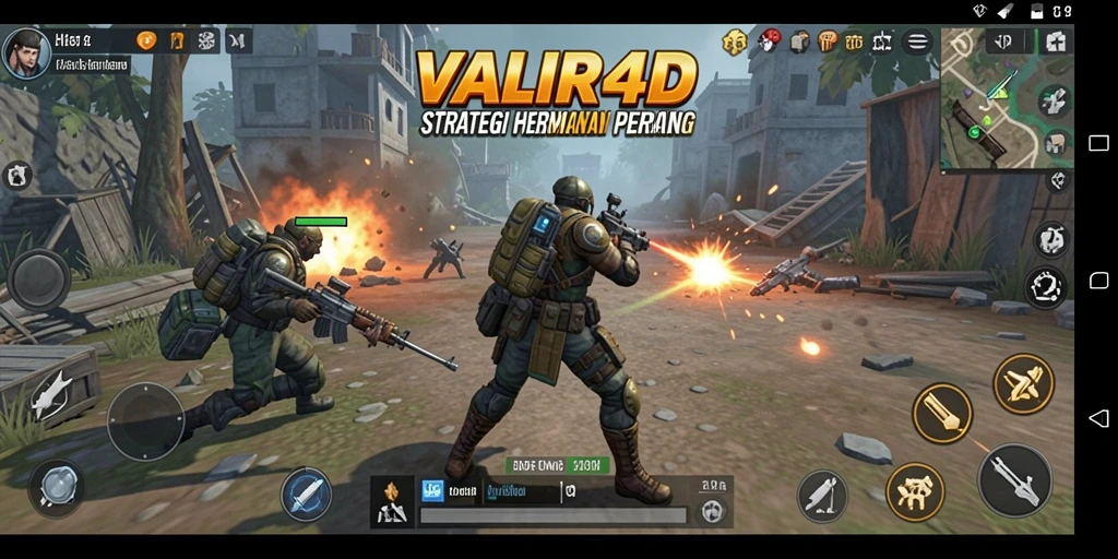 Screenshot gameplay VALIR4D menampilkan pertempuran strategi yang mendebarkan.